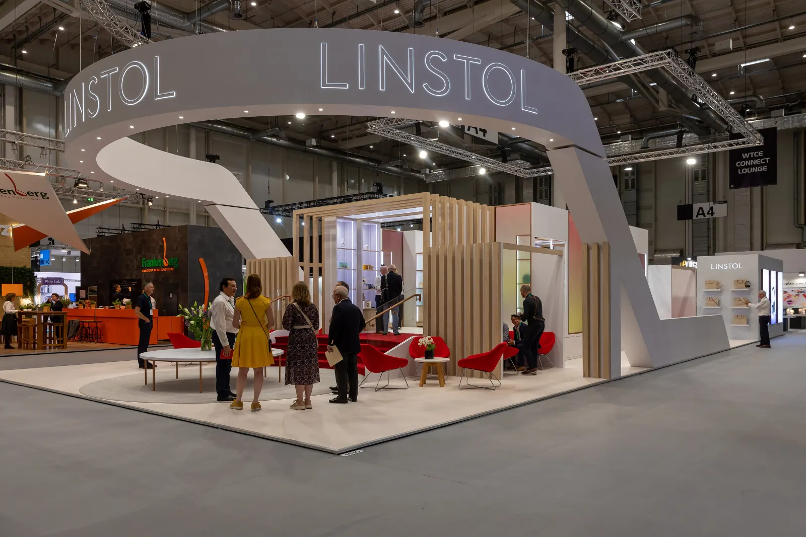 Large exhibitor stand in a trade show hall